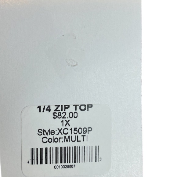 CARIBE Brown Black 1/4 Zip Long Sleeve Top 1X NWT - Picture 5 of 7